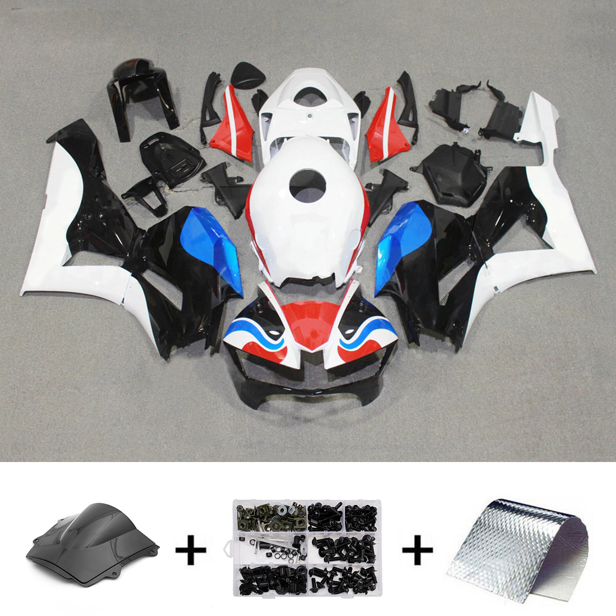 Amotopart 2013-2025 Honda CBR600RR F5 White Black Fairing Kit