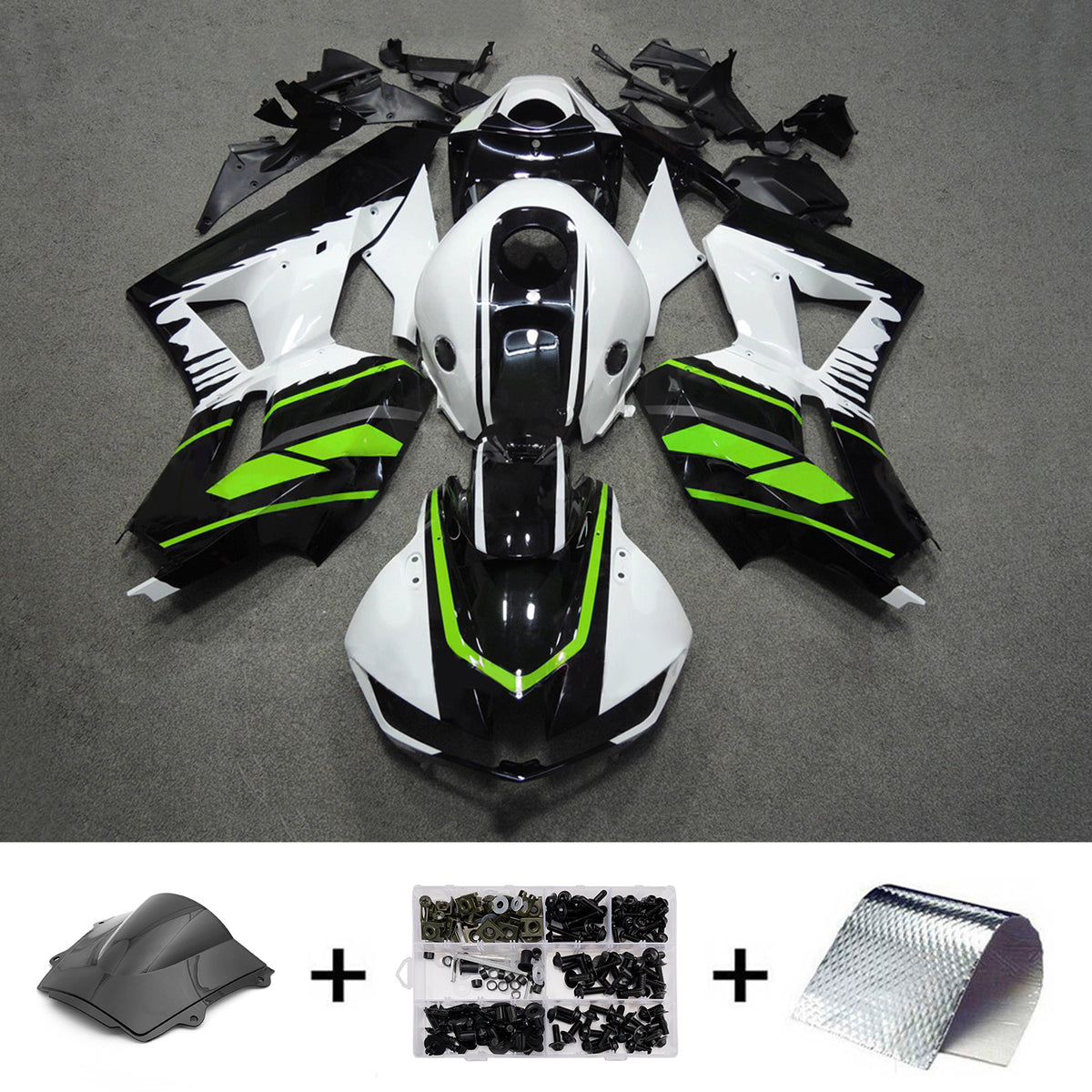 Amotopart 2013–2025 Honda CBR600RR F5 Weiß Schwarz Verkleidungsset