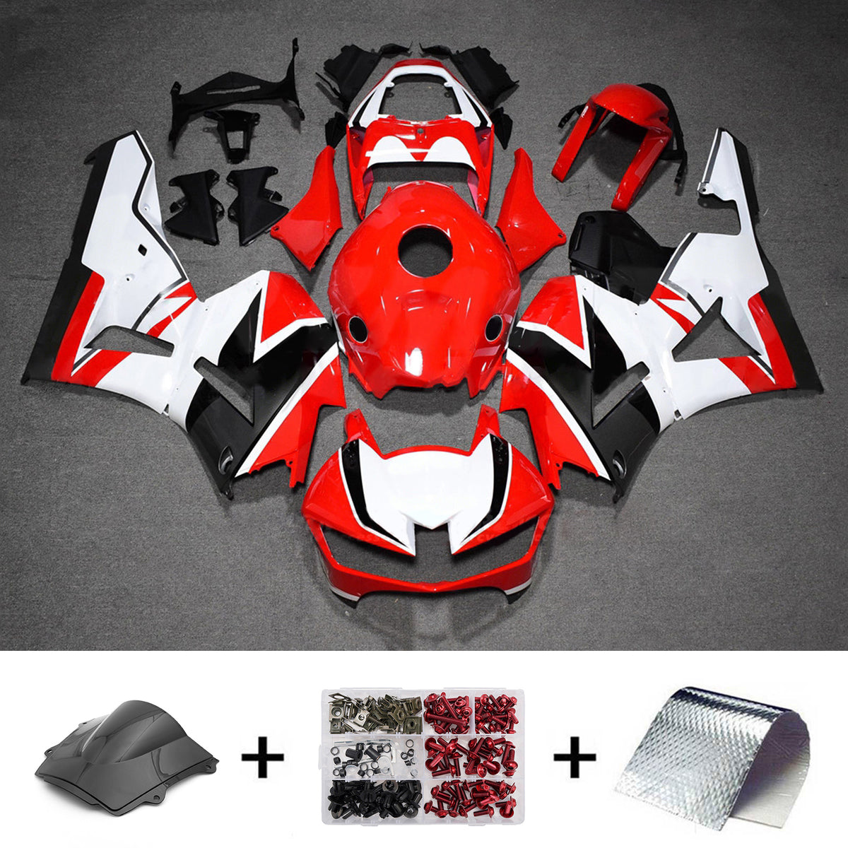 Amotopart 2013-2025 Honda CBR600RR F5 Red White Fairing Kit