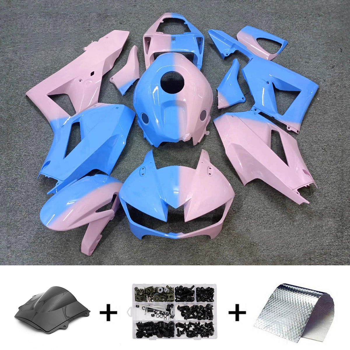 Amotopart 2013-2025 Honda CBR600RR F5 Blue Pink Fairing Kit
