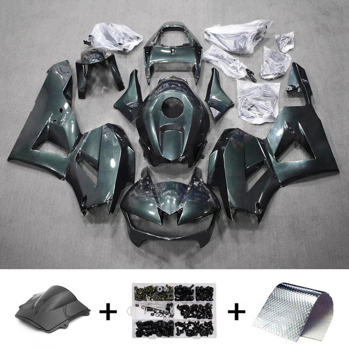 Amotopart 2013-2025 Honda CBR600RR F5 Black Green Fairing Kit