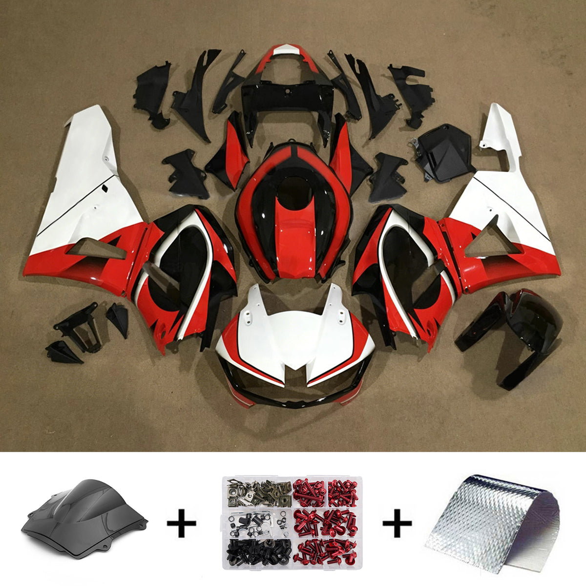 Amotopart 2013-2025 Honda CBR600RR F5 Red White Fairing Kit
