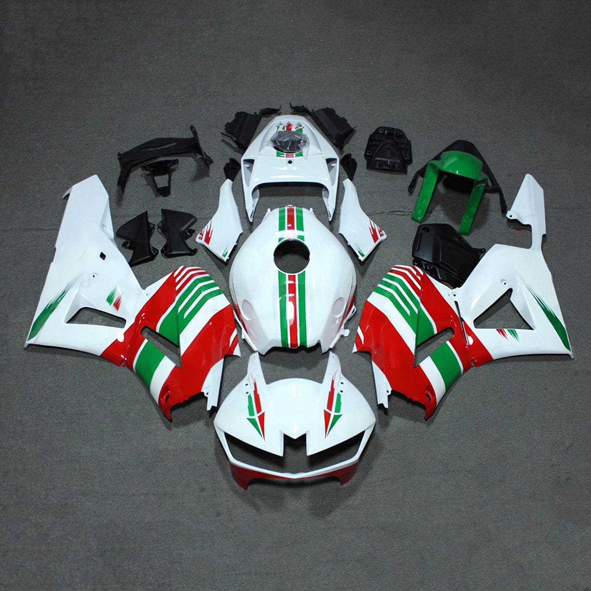 Amotopart 2013–2025 Honda CBR600RR F5 Weiß Rot Grün Verkleidungsset