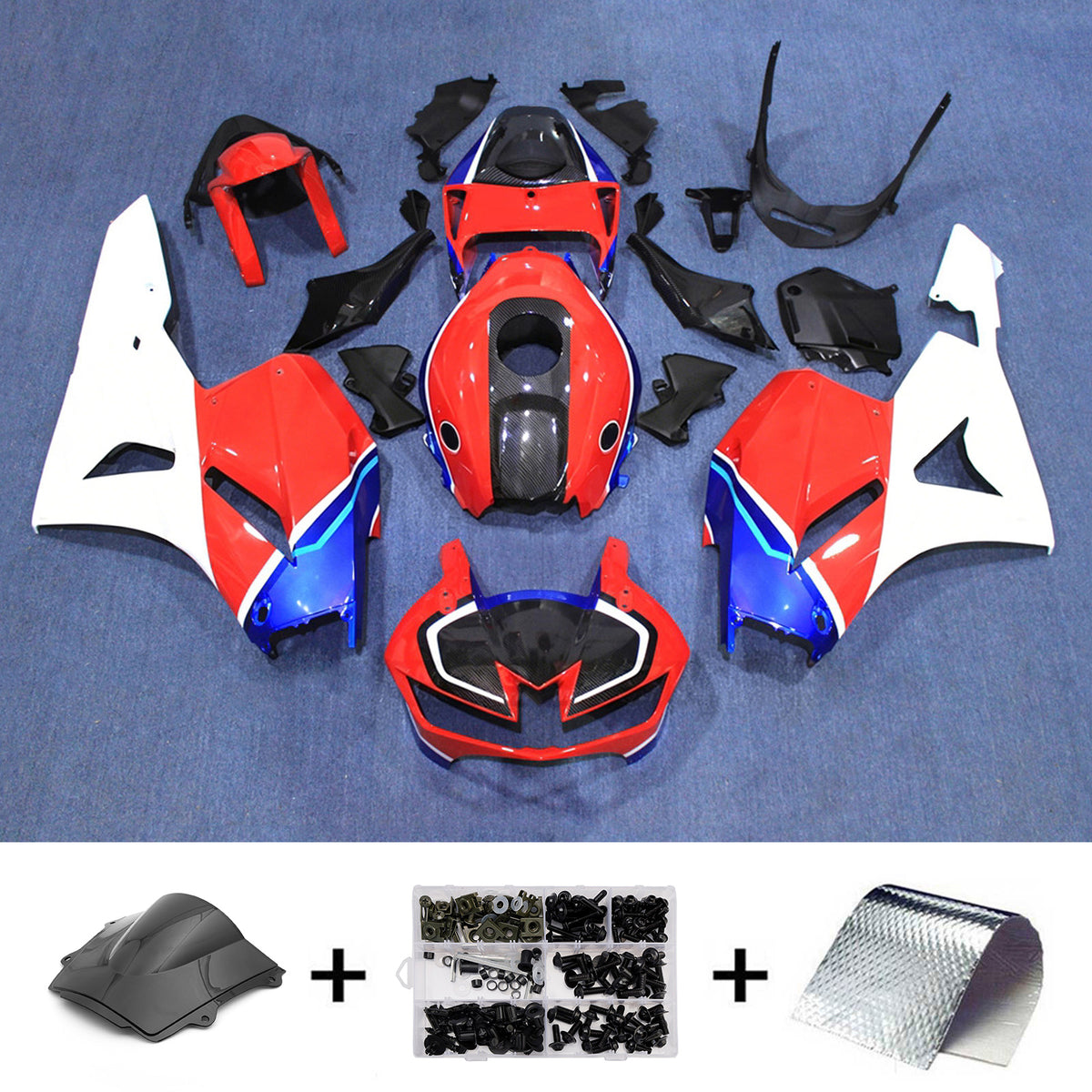 Amotopart 2013-2025 Honda CBR600RR F5 Carbon Fiber Pattern Fairing Kit