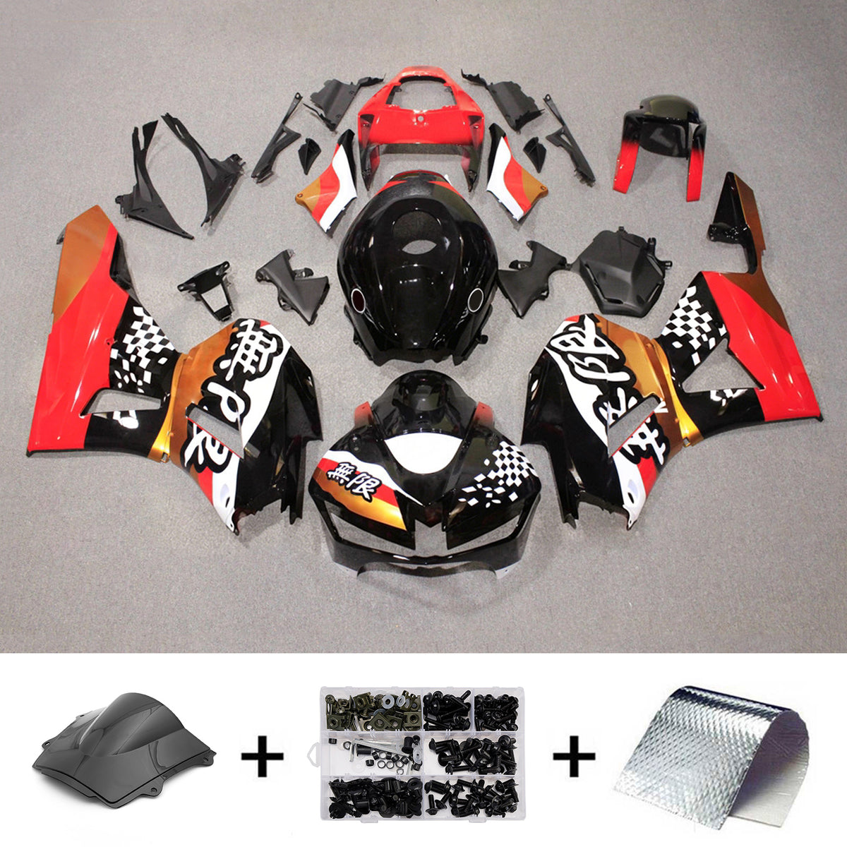 Amotopart 2013-2025 Honda CBR600RR F5 zwart rode kuipset