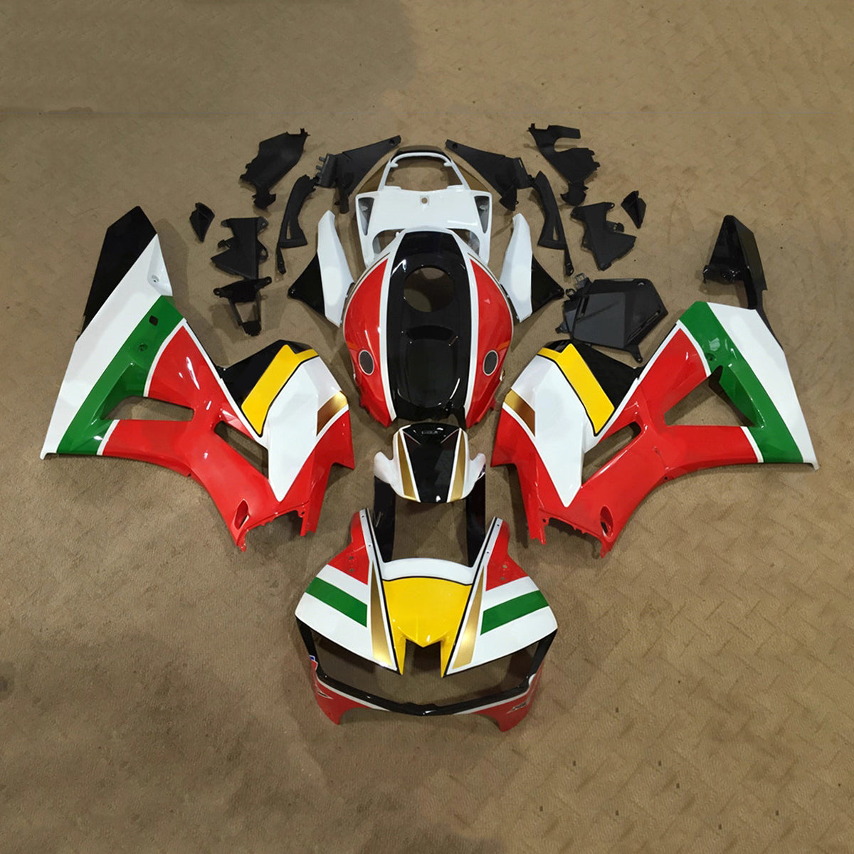 Amotopart 2013-2025 Honda CBR600RR F5 Red Green White Fairing Kit