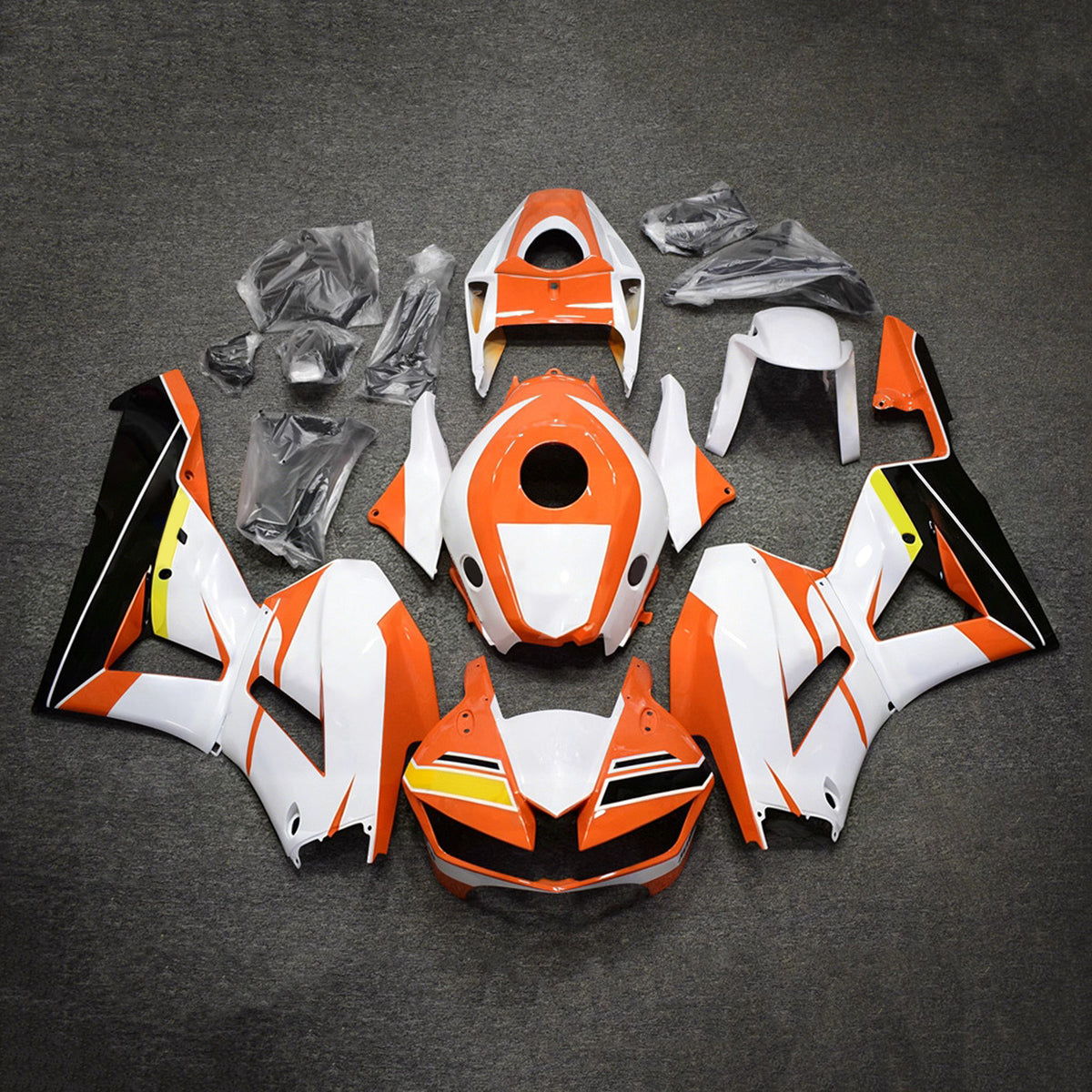 Amotopart 2013-2025 Honda CBR600RR F5 Orange White Fairing Kit