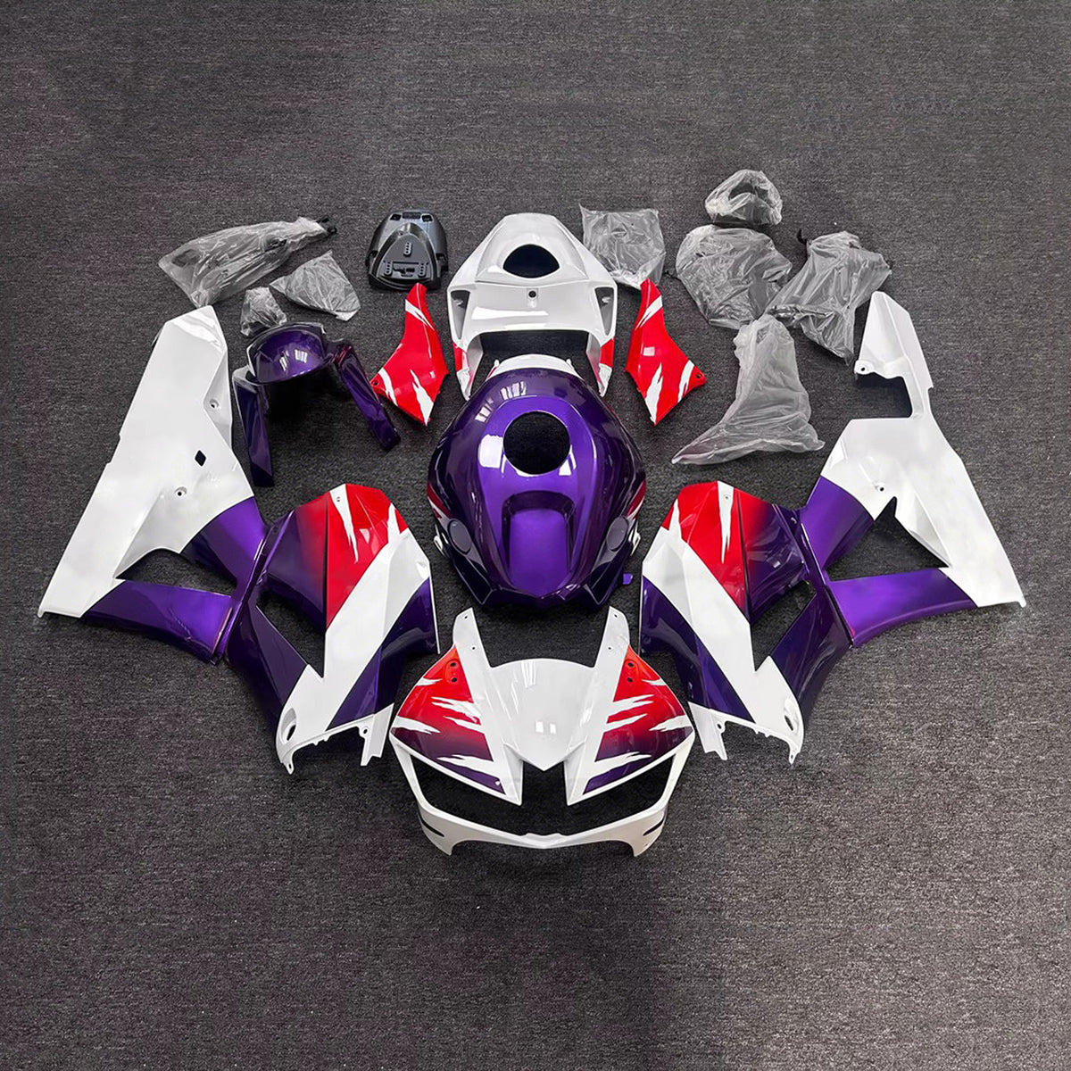 Amotopart 2013-2025 Honda CBR600RR F5 White Purple Fairing Kit