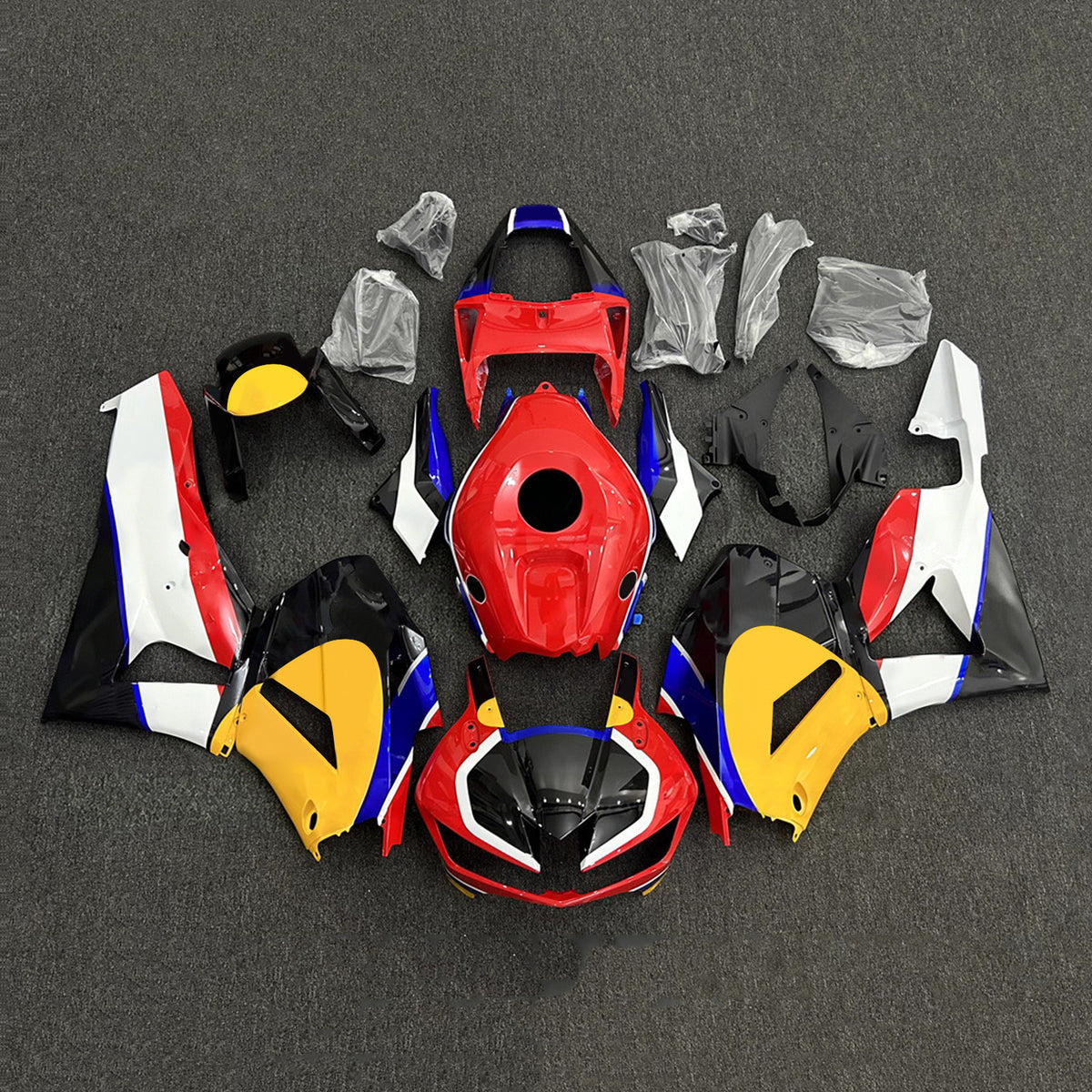 Amotopart 2013-2025 Honda CBR600RR F5 Kit de carenado rojo amarillo