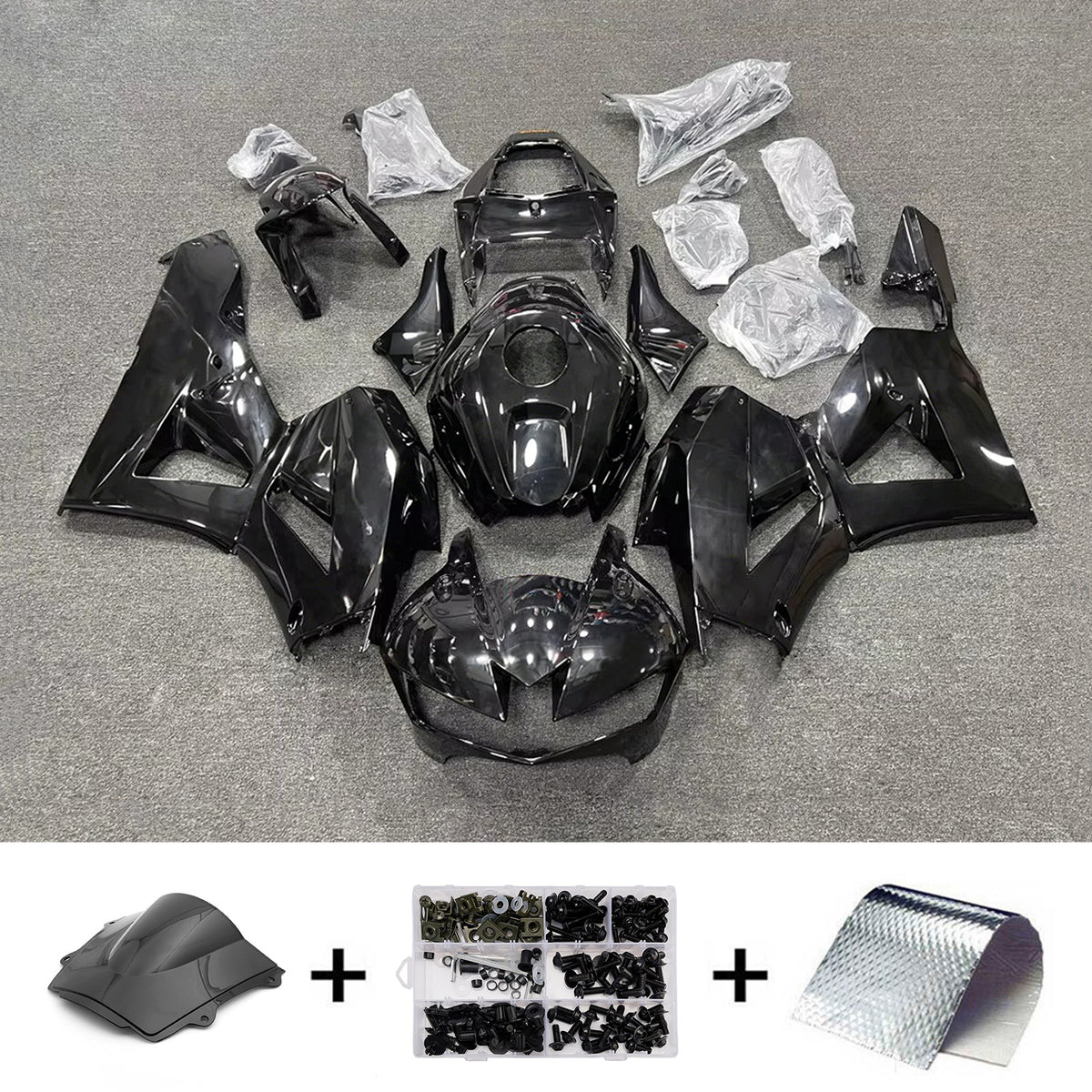 Amotopart 2013-2025 Honda CBR600RR F5 Black Fairing Kit