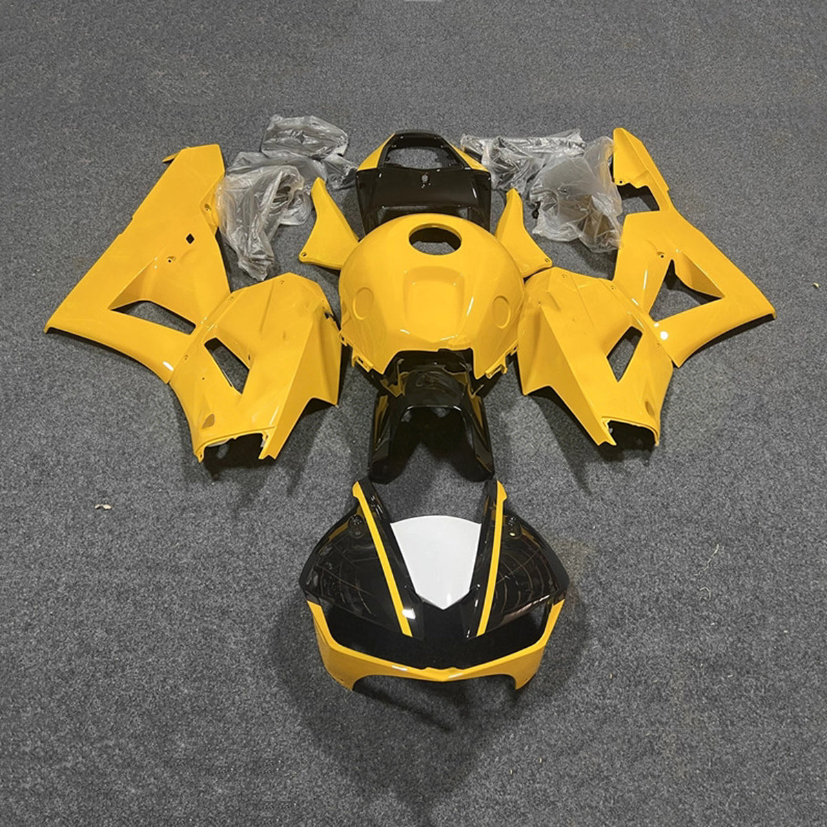 Amotopart 2013-2025 Honda CBR600RR F5 Yellow Black Fairing Kit