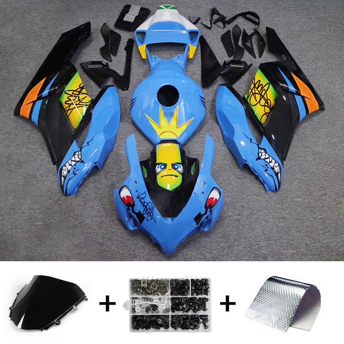 Amotopart 2004-2005 Honda CBR1000RR Blue Black Fairing Kit