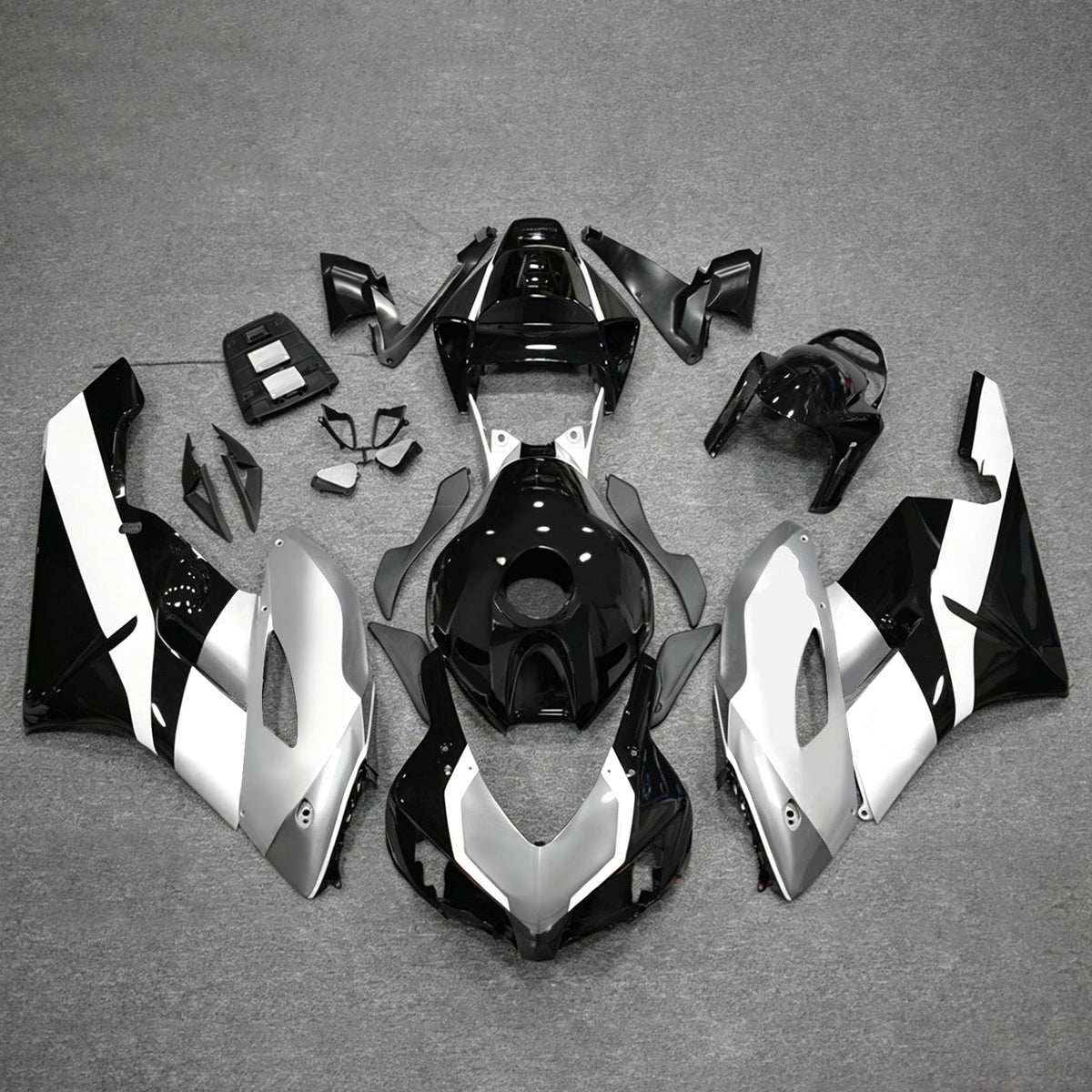 Zestaw owiewek Amotopart 2004-2005 Honda CBR1000RR w kolorze srebrnym i czarnym