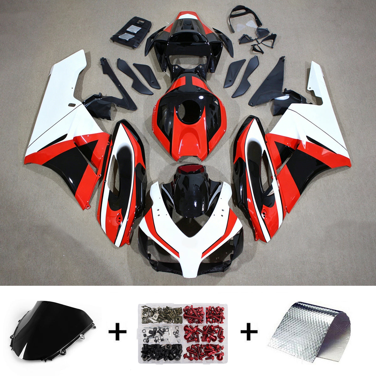 Amotopart 2004-2005 Honda CBR1000RR Kit de carenado rojo negro blanco