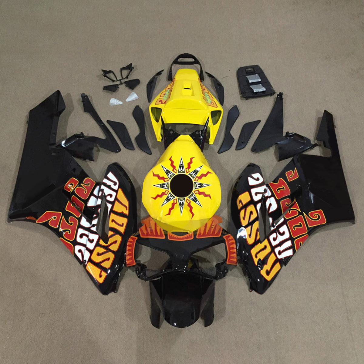 Amotopart 2004-2005 Honda CBR1000RR Yellow Black Fairing Kit