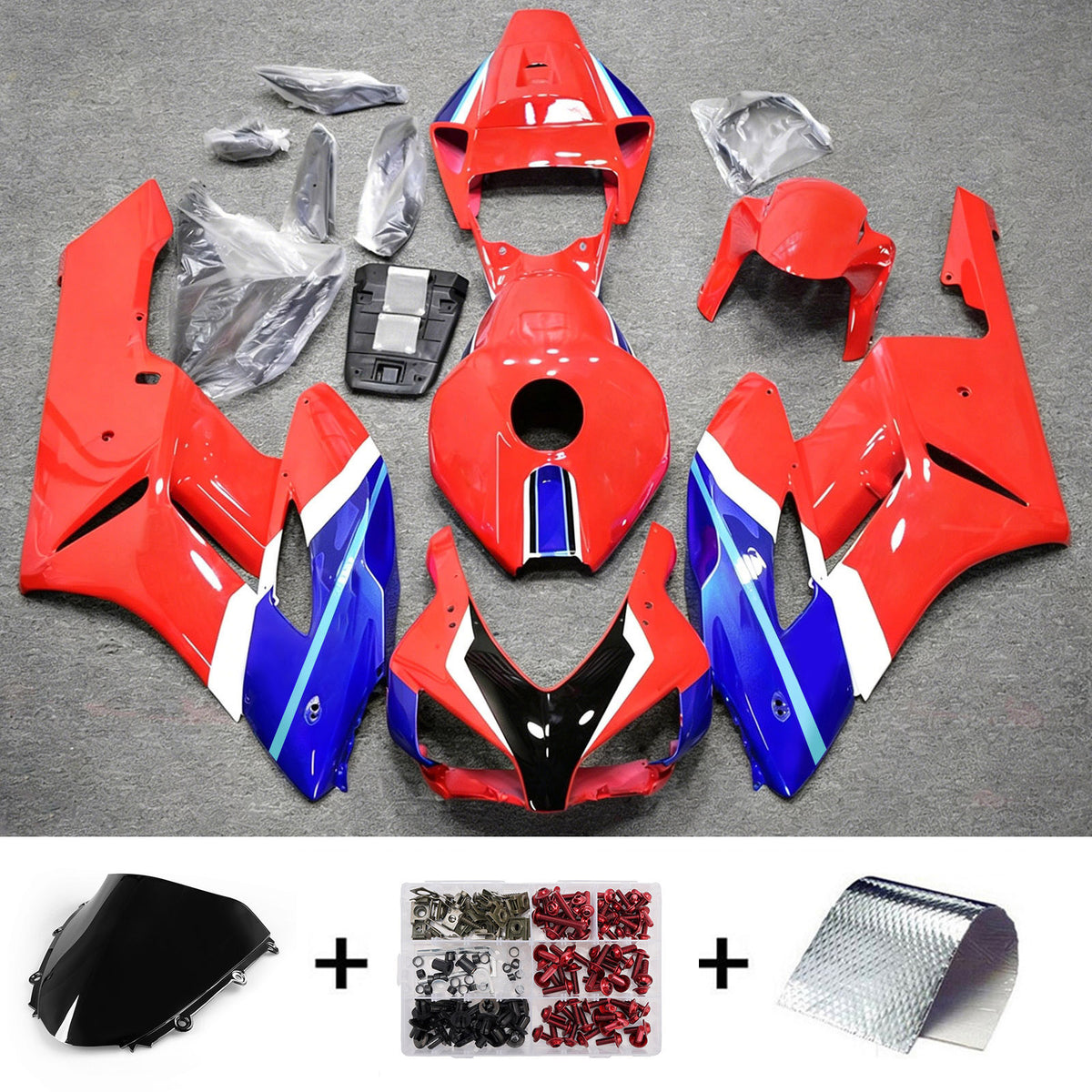 Amotopart 2004-2005 Honda CBR1000RR Red Blue Fairing Kit