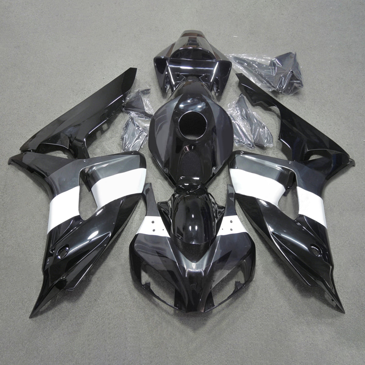 Kit de carenagem preta Amotopart 2006-2007 Honda CBR1000RR