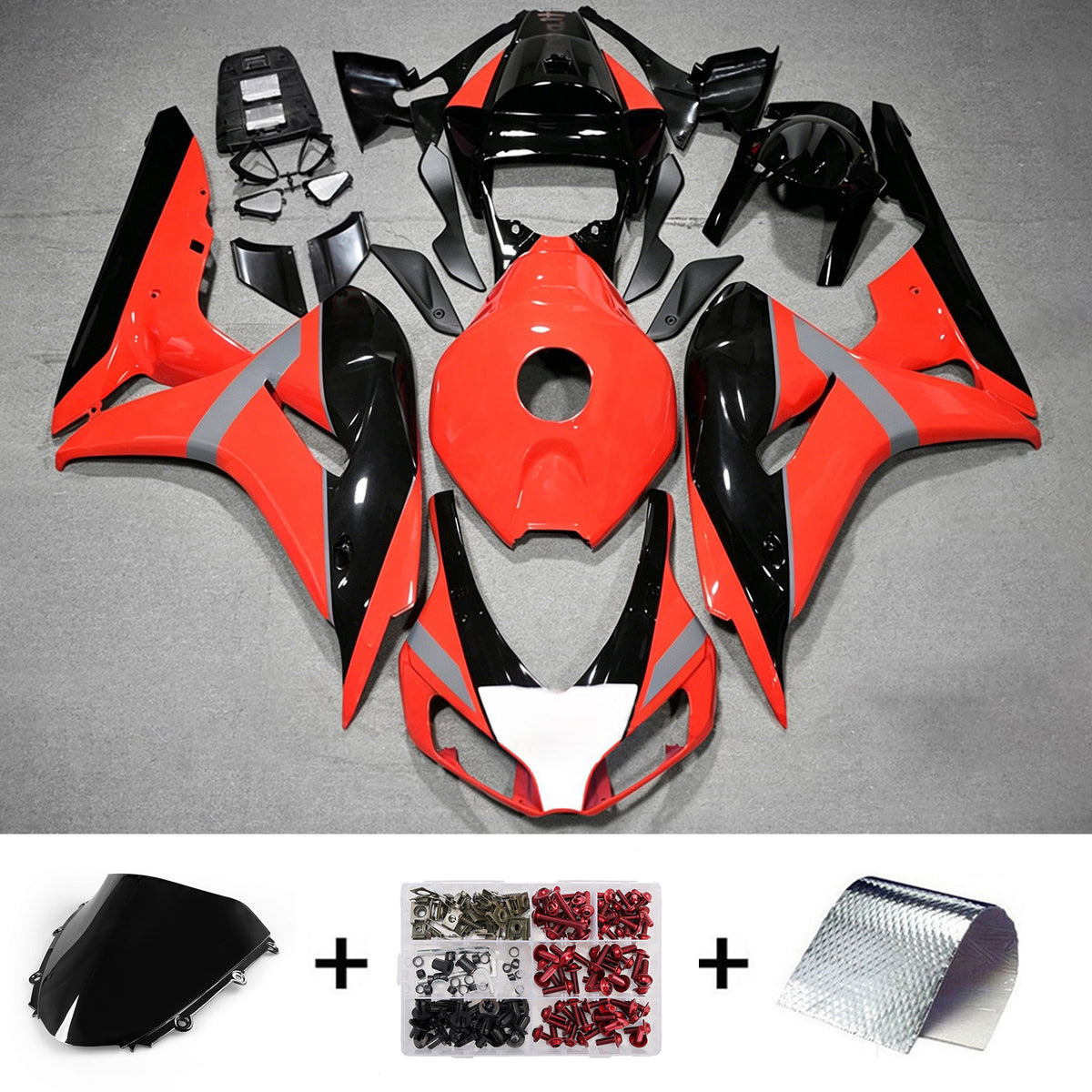 Amotopart 2006-2007 Honda CBR1000RR Kit de carénage rouge noir