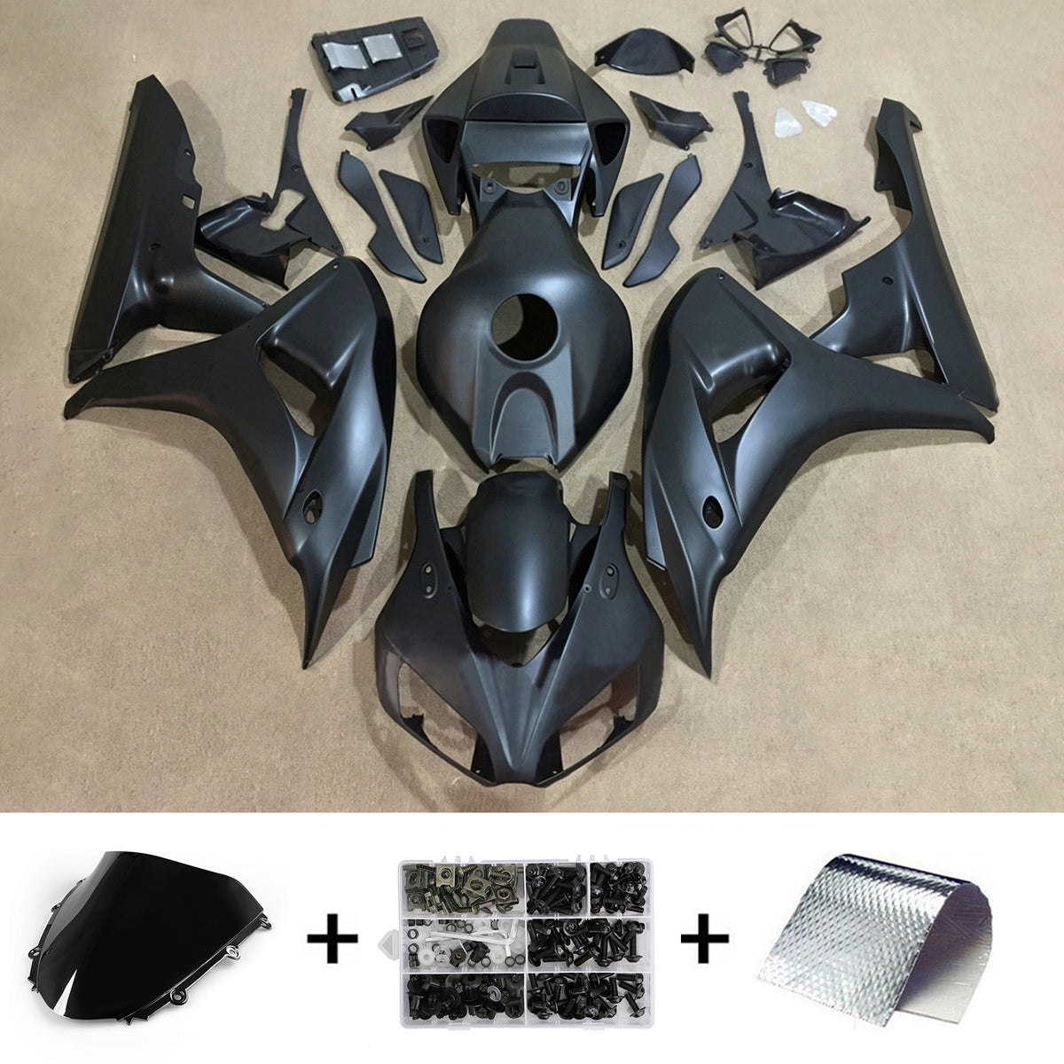 Amotopart 2006-2007 Honda CBR1000RR Black Fairing Kit