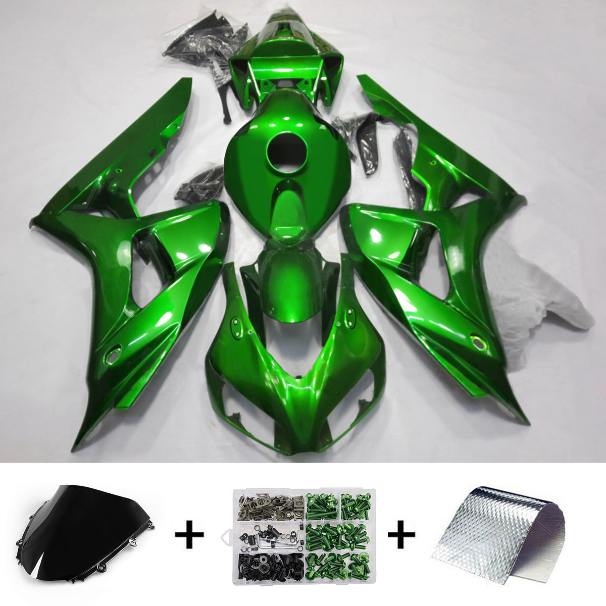 Amotopart 2006-2007 Honda CBR1000RR Green Fairing Kit