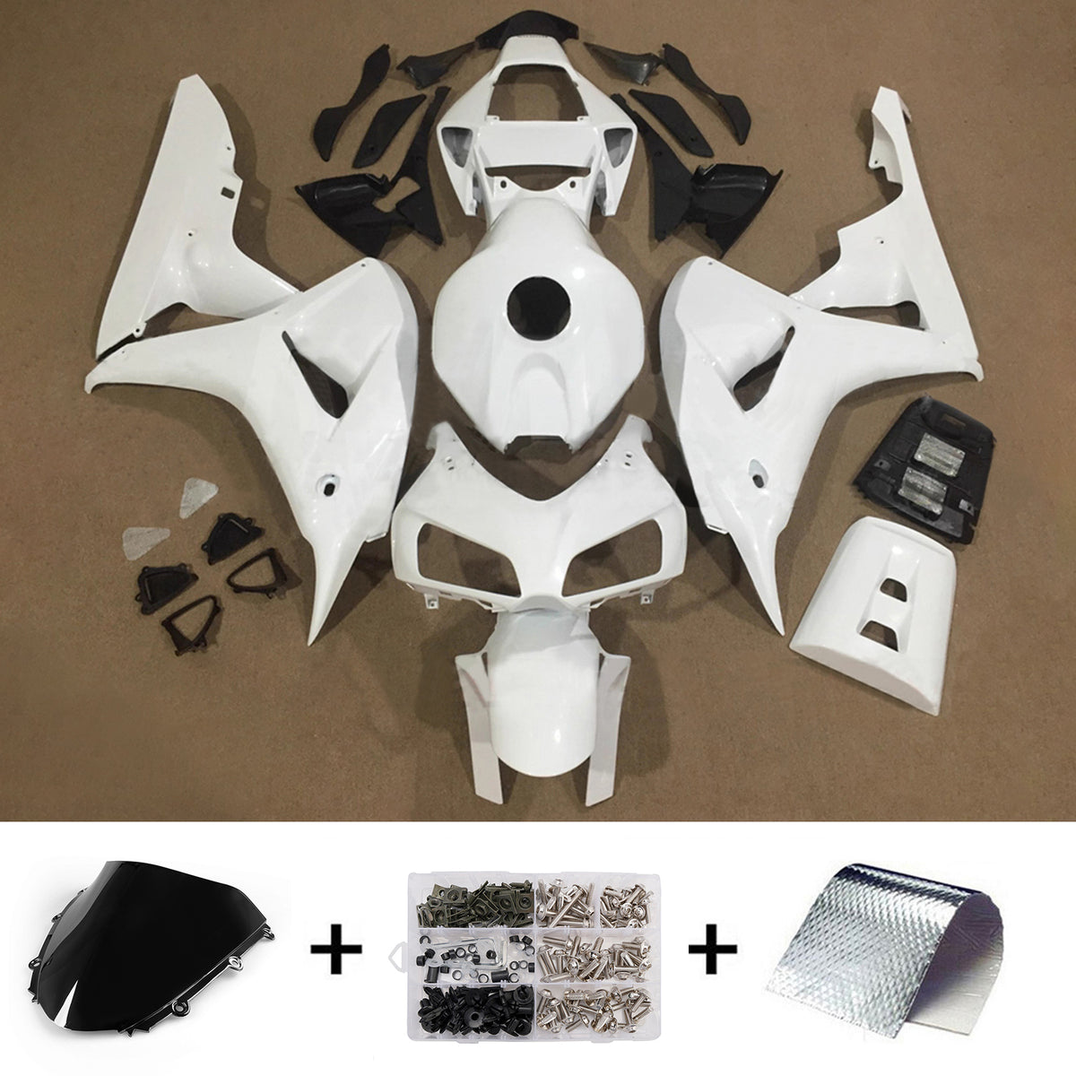 Amotopart 2006-2007 Honda CBR1000RR White Fairing Kit