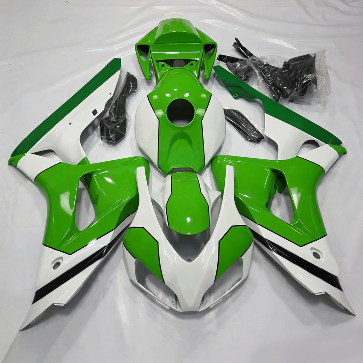 Amotopart 2006-2007 Honda CBR1000RR Green White Fairing Kit