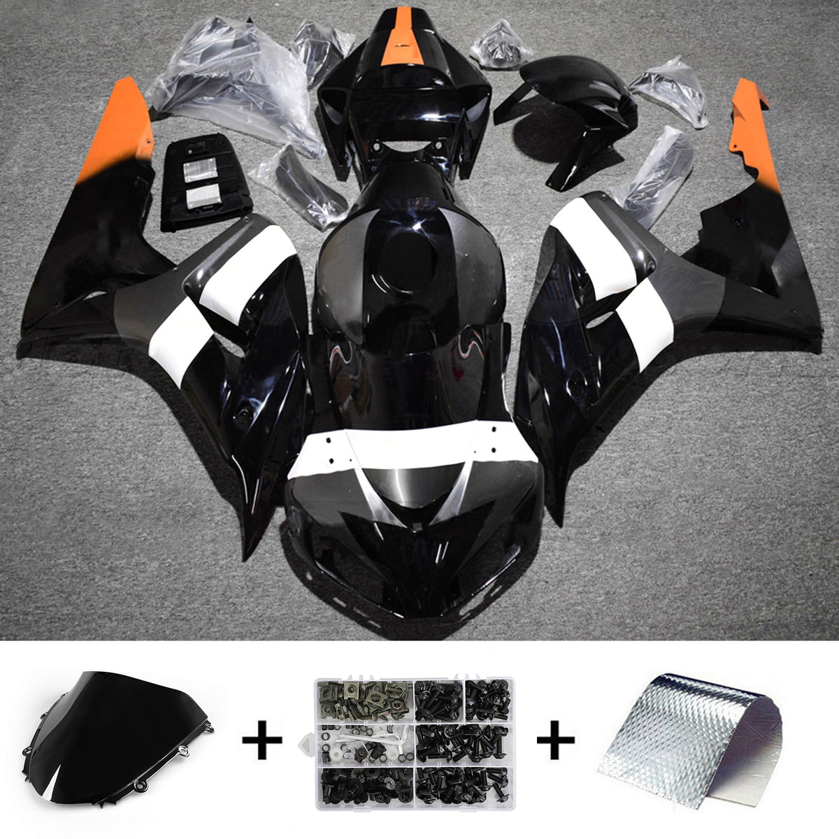 Amotopart 2006-2007 Honda CBR1000RR Black Fairing Kit