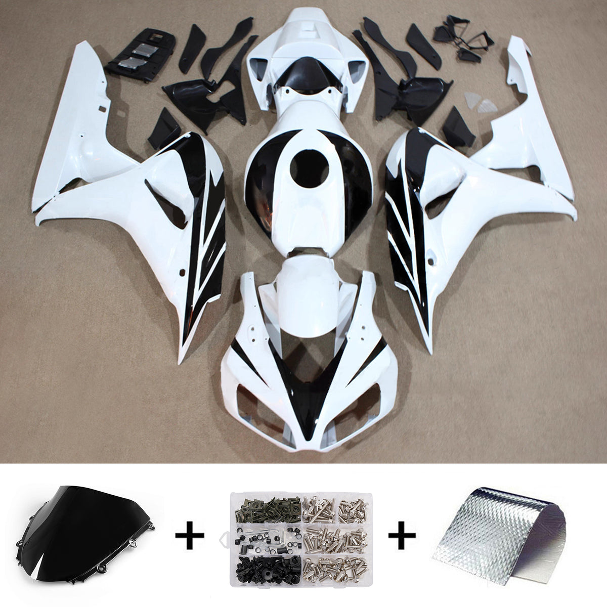 Kit carena bianca Amotopart 2006-2007 Honda CBR1000RR