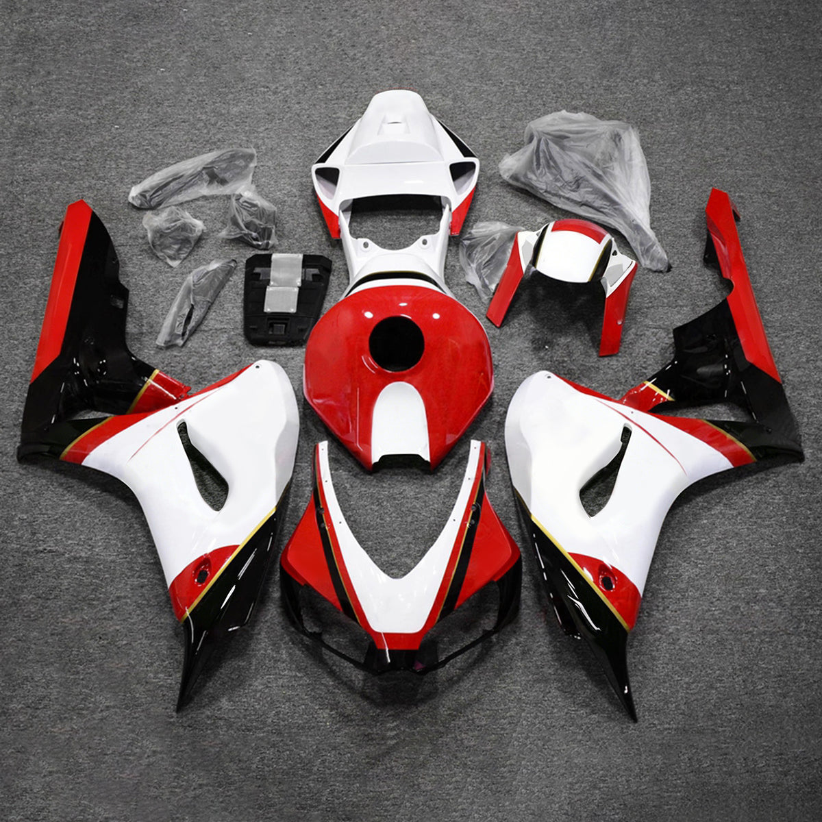 Zestaw owiewek Amotopart do Hondy CBR1000RR 2006-2007 w kolorze biało-czerwonym