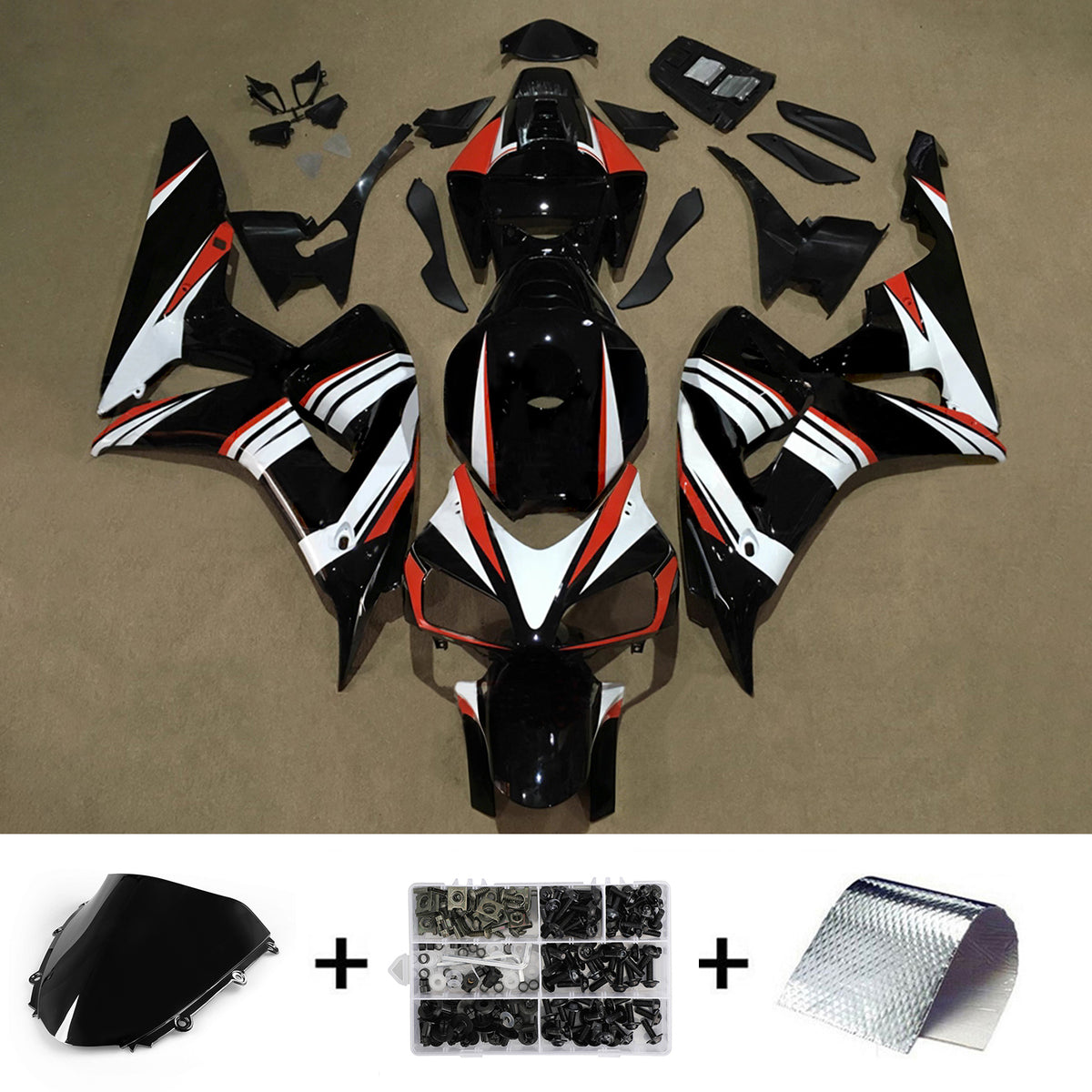 Amotopart 2006-2007 Honda CBR1000RR Black Fairing Kit