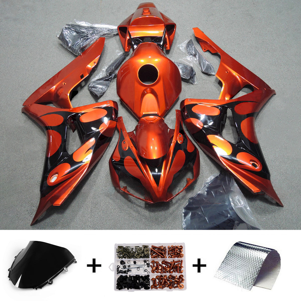 Kit carena arancione Amotopart 2006-2007 Honda CBR1000RR