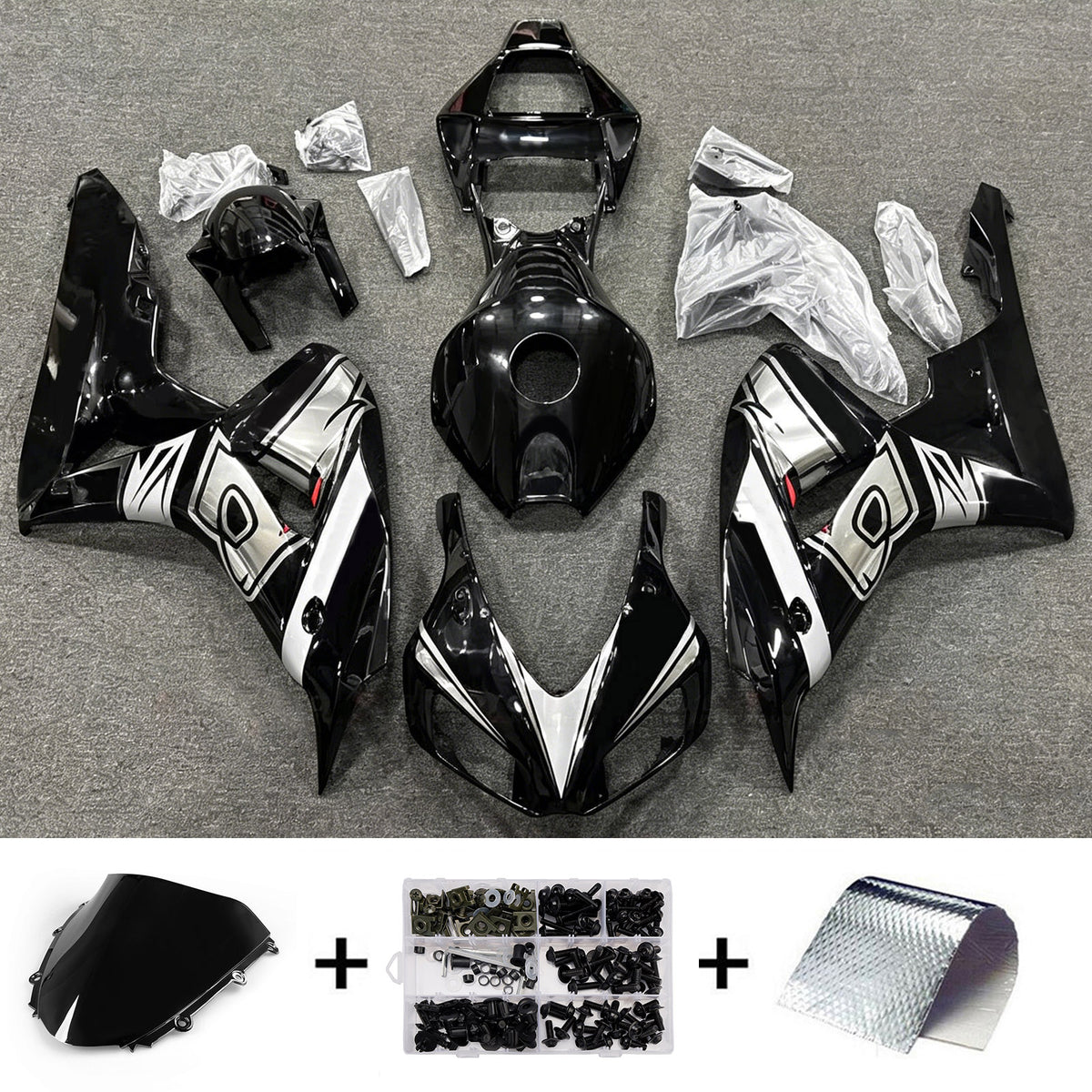 Amotopart 2006-2007 Honda CBR1000RR Black Fairing Kit