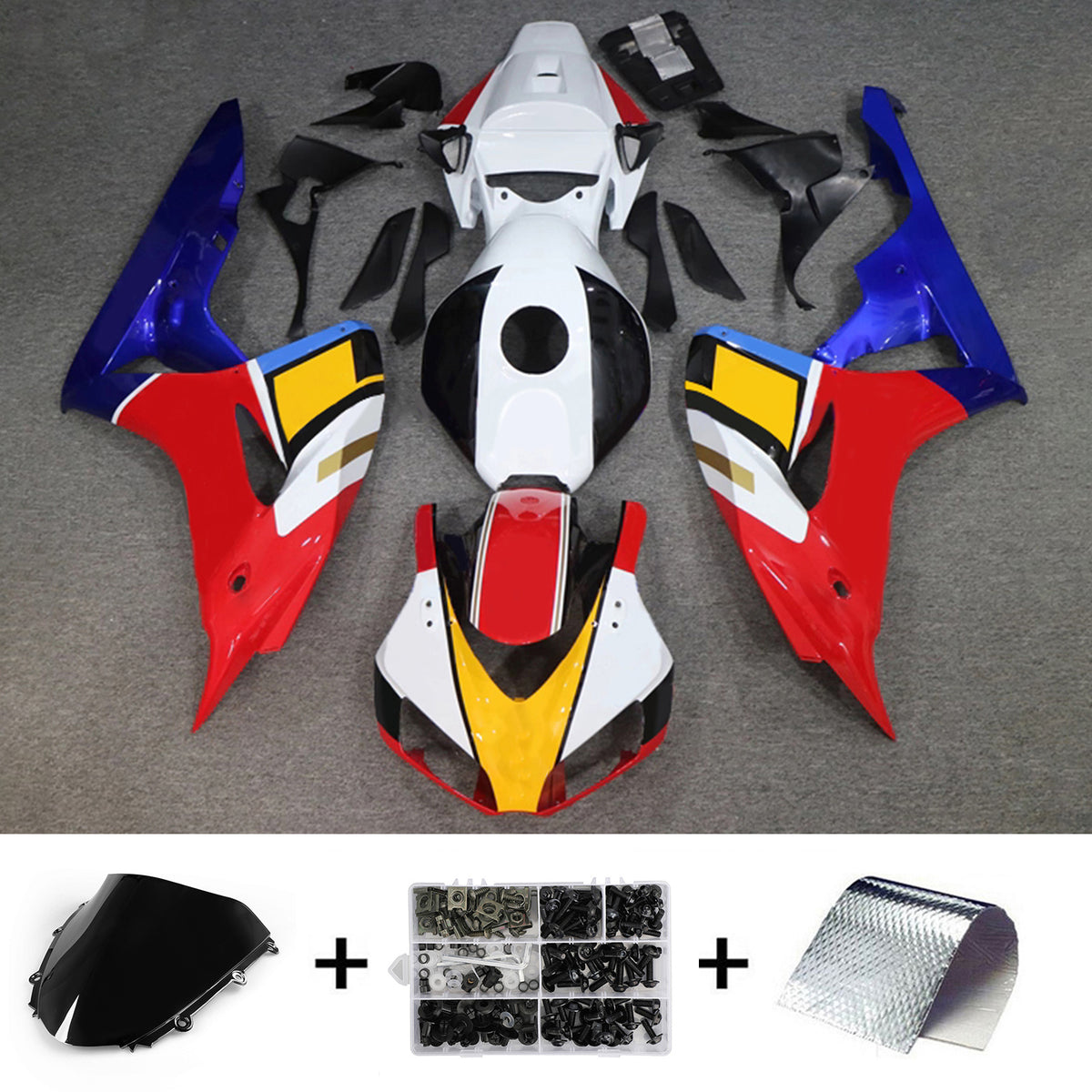 Amotopart 2006-2007 Honda CBR1000RR White Red Blue Fairing Kit