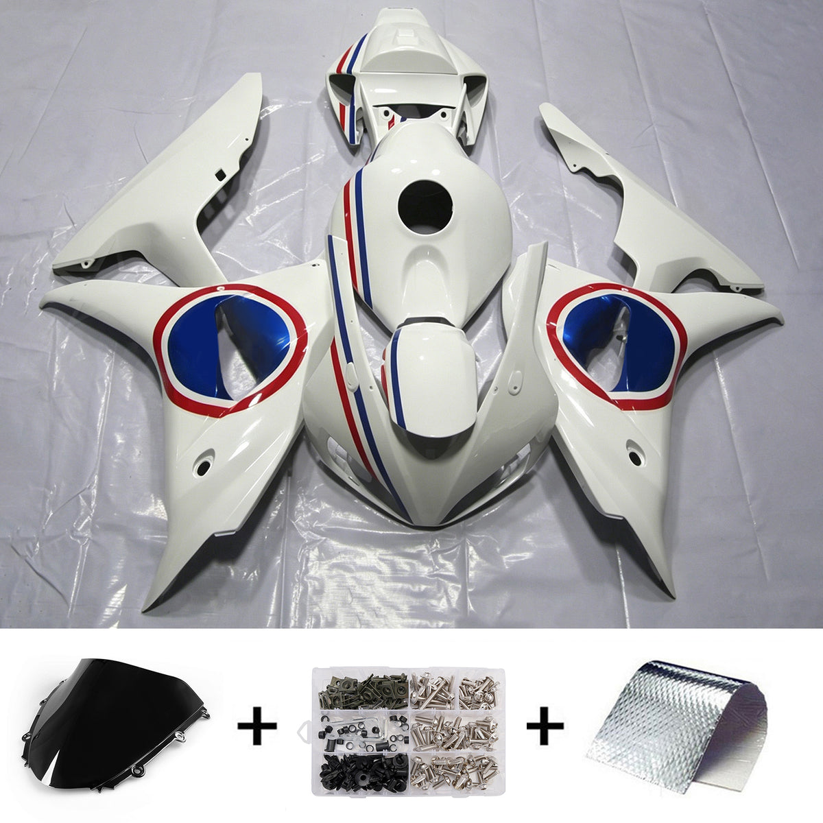 Amotopart 2006-2007 ホンダ CBR1000RR ホワイト フェアリングキット