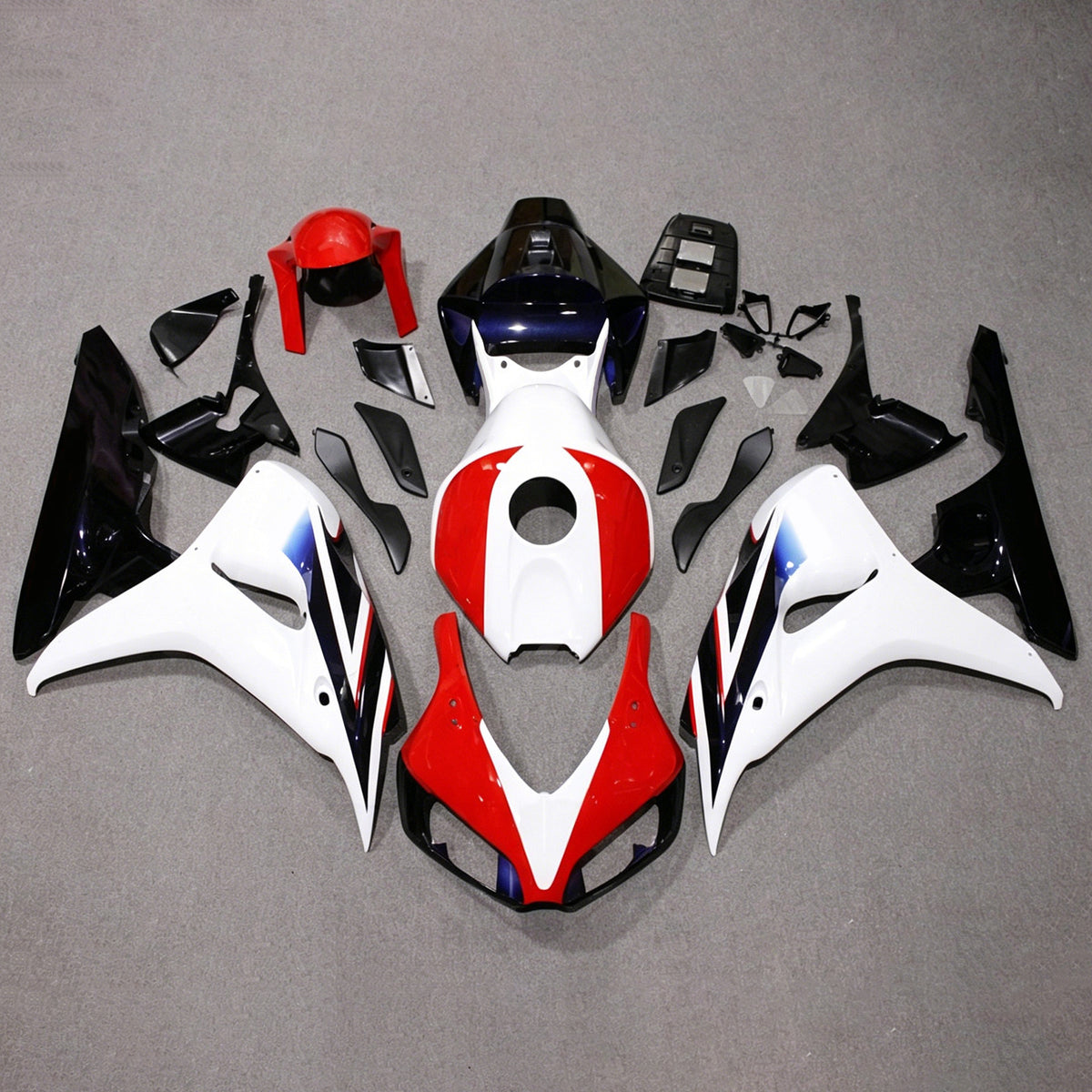 Amotopart 2006-2007 Honda CBR1000RR White Red Fairing Kit