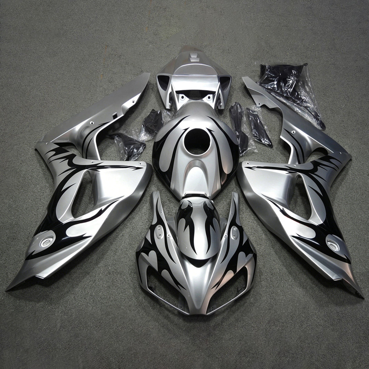 Amotopart 2006-2007 Honda CBR1000RR Silver Fairing Kit