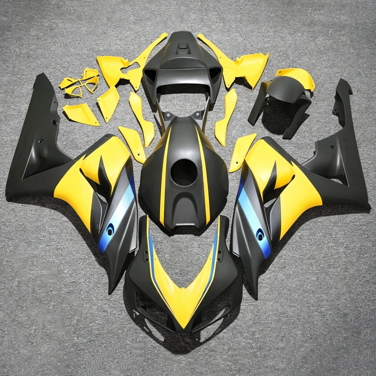 Amotopart 2006-2007 Honda CBR1000RR Black Yellow Fairing Kit