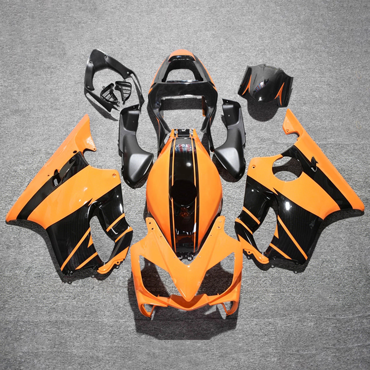 Amotopart 2001-2003 Honda CBR600 F4i Orange Black Fairing Kit