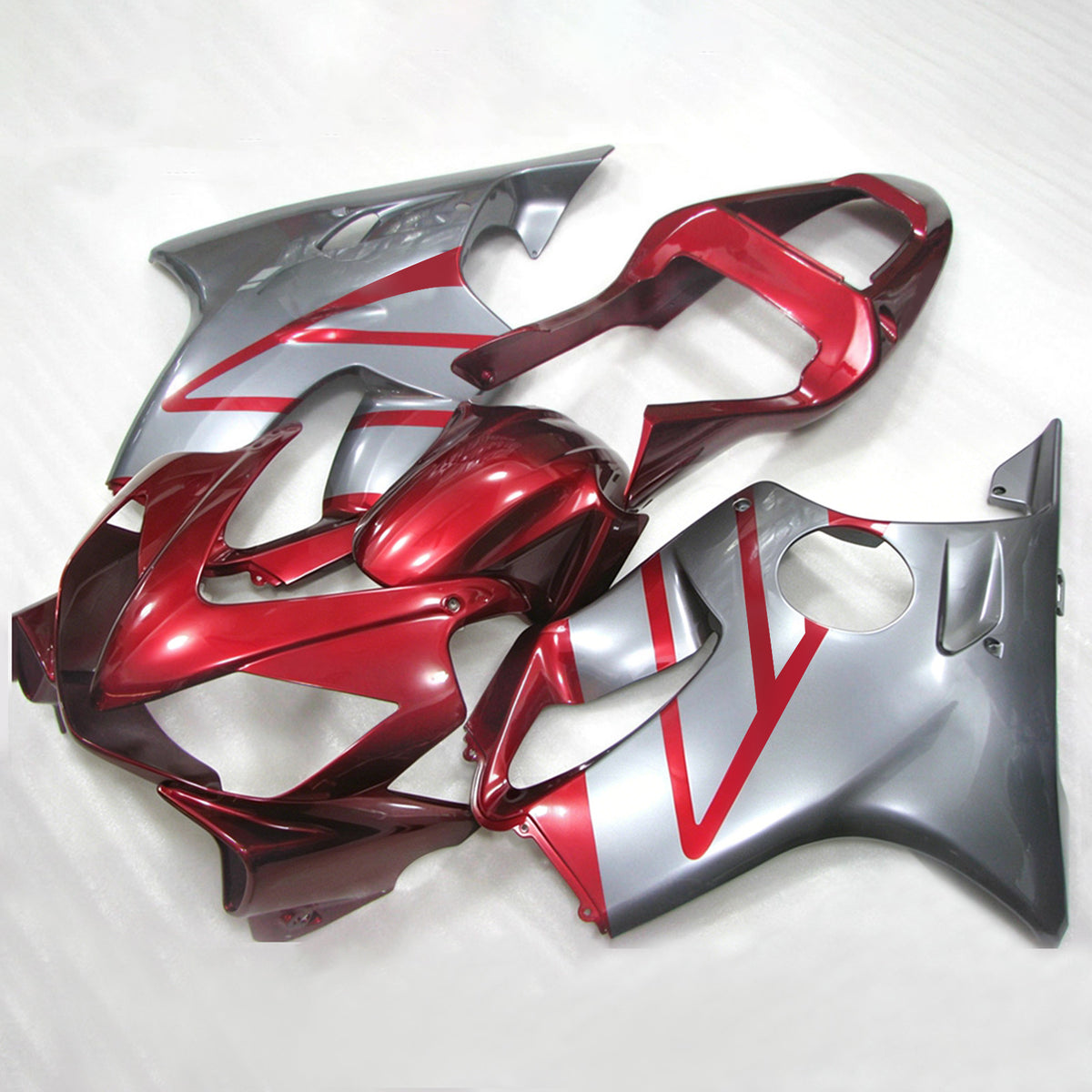 Kit carena Amotopart 2001-2003 Honda CBR600 F4i rosso argento