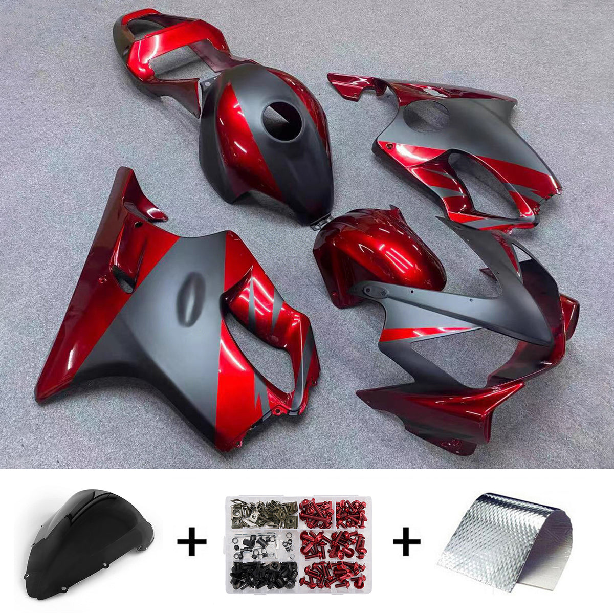 Kit carena Amotopart 2001-2003 Honda CBR600 F4i rosso grigio
