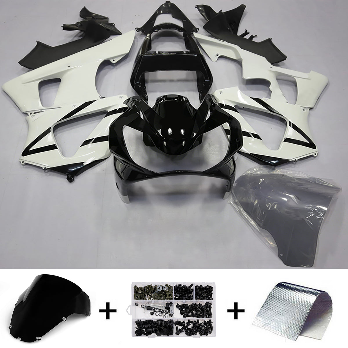 Kit carena Amotopart 2000-2001 Honda CBR929RR bianco nero