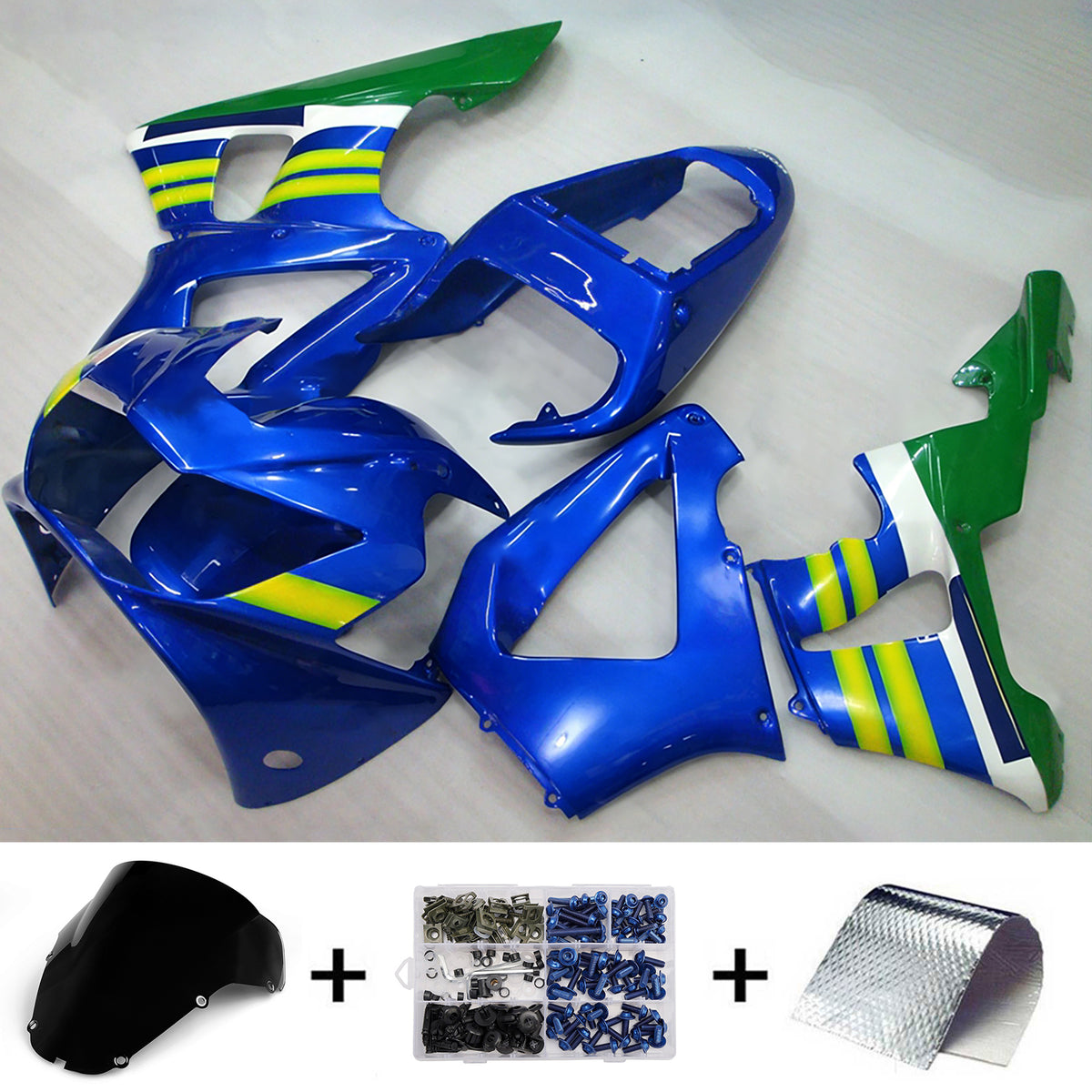 Kit carena verde blu Amotopart 2000-2001 Honda CBR929RR