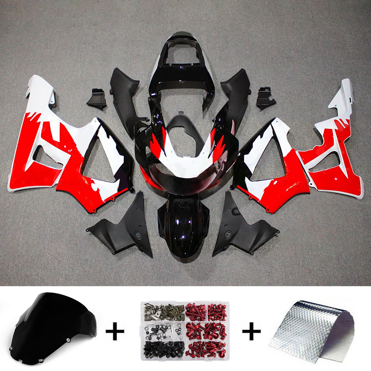 Kit carena Amotopart 2000-2001 Honda CBR929RR nero rosso bianco