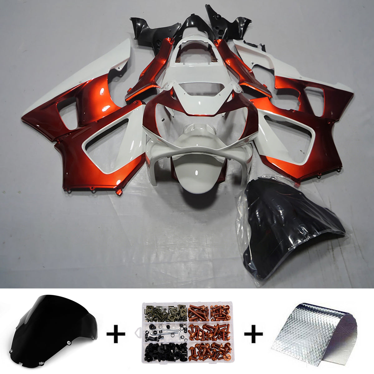 Amotopart 2000-2001 Honda CBR929RR Orange White Fairing Kit