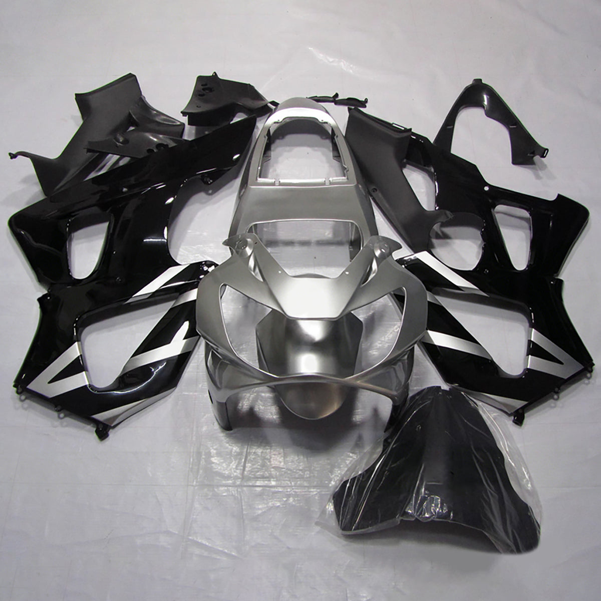 Amotopart 2000-2001 Honda CBR929RR Black Silver Fairing Kit