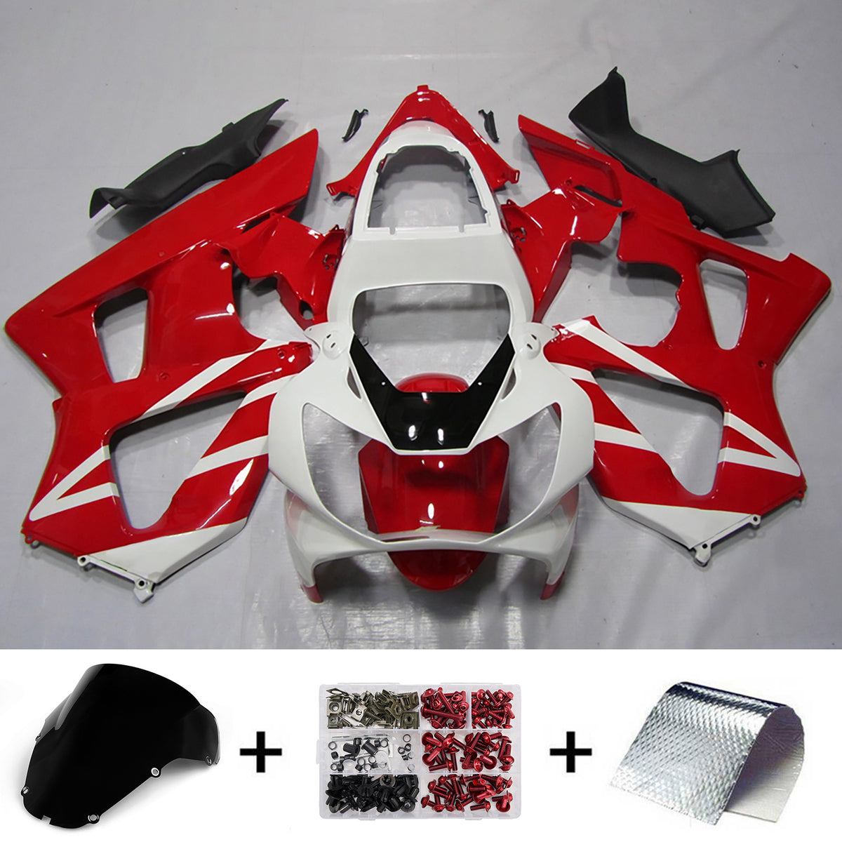 Amotopart 2000-2001 Honda CBR929RR Kit de carenado rojo blanco