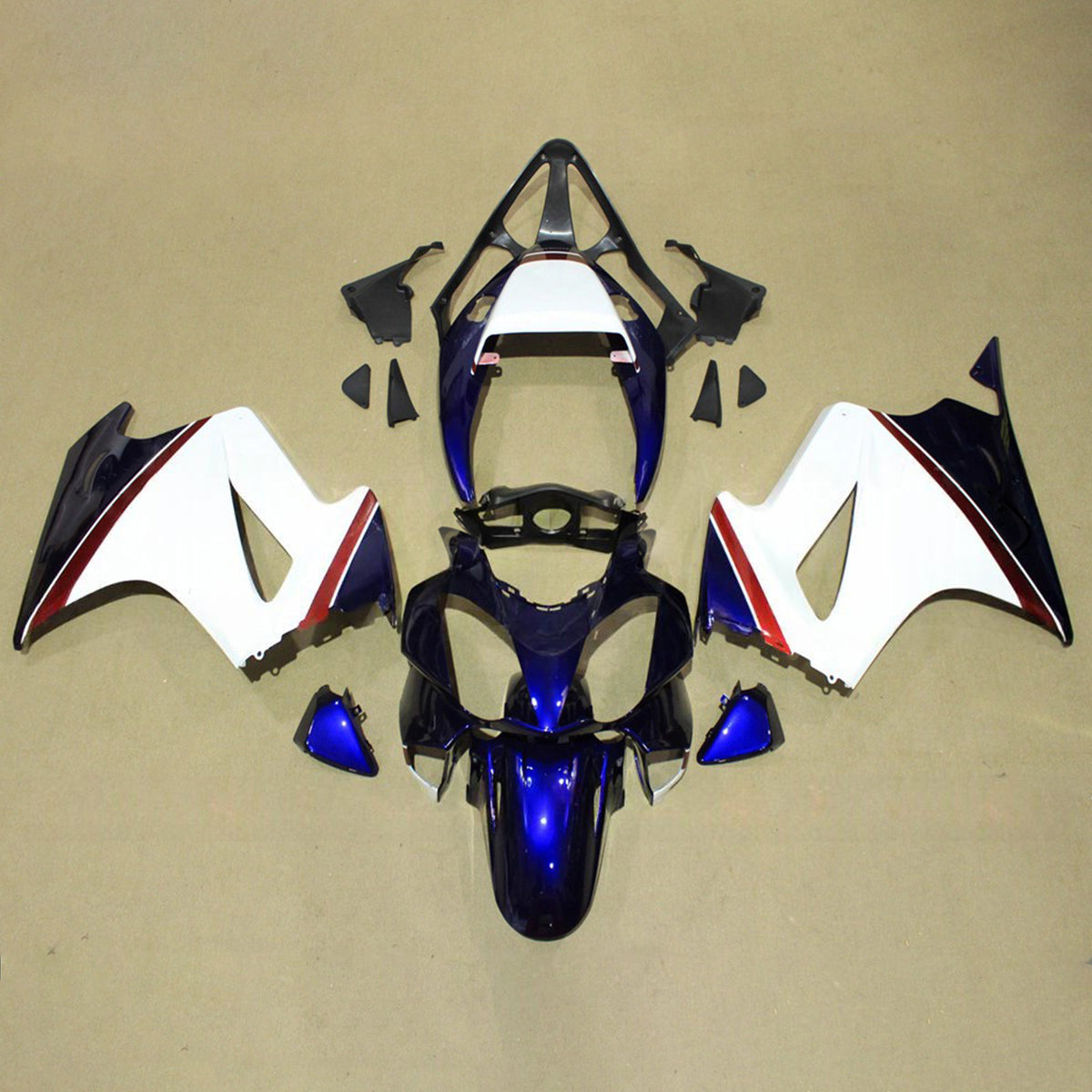 Amotopart 2002-2012 Honda VFR800 White Black Fairing Kit