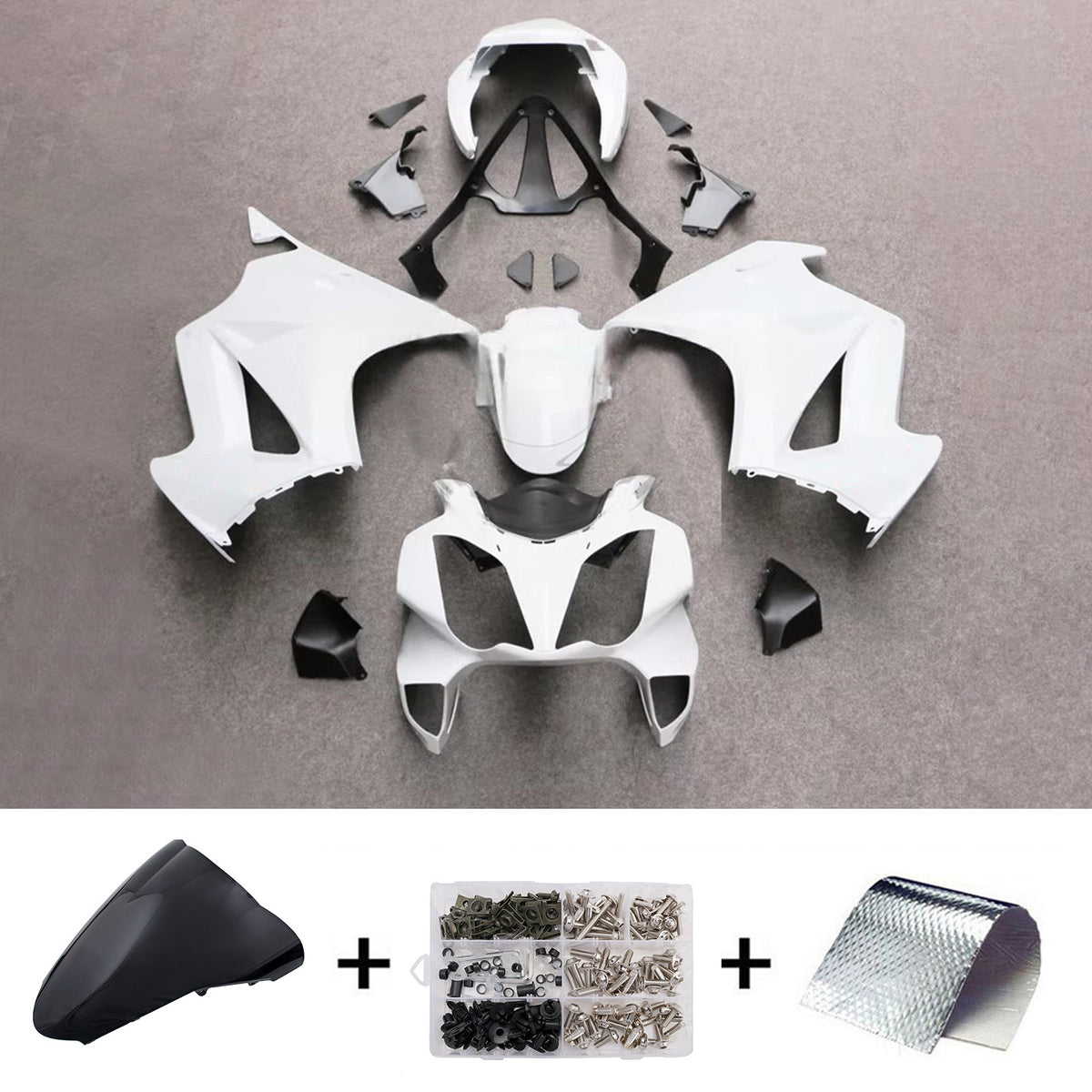 Amotopart 2002-2012 Honda VFR800 White Fairing Kit
