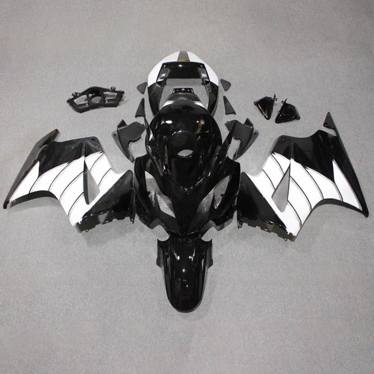 Amotopart 2002-2012 Honda VFR800 Black White Fairing Kit