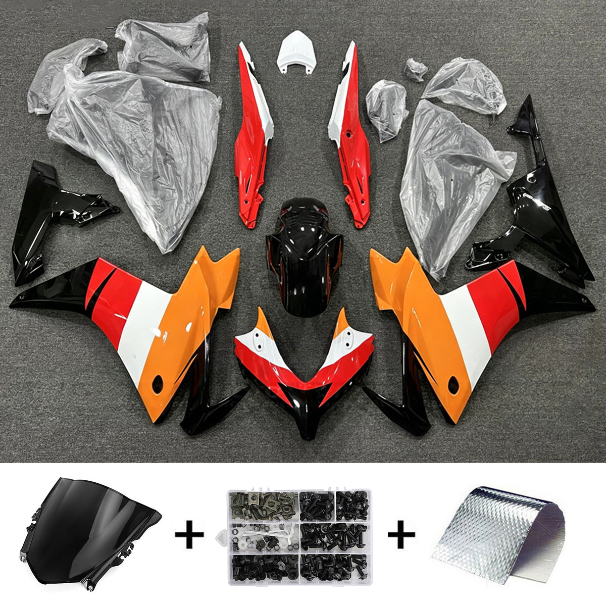 Amotopart 2013-2015 Honda CBR500R Orange Red Fairing Kit